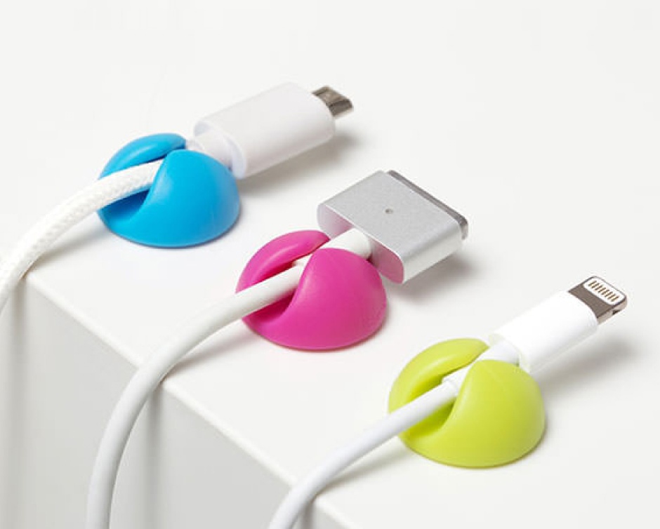 9 for Cable Holders in 3 Assorted Colours Buytopia