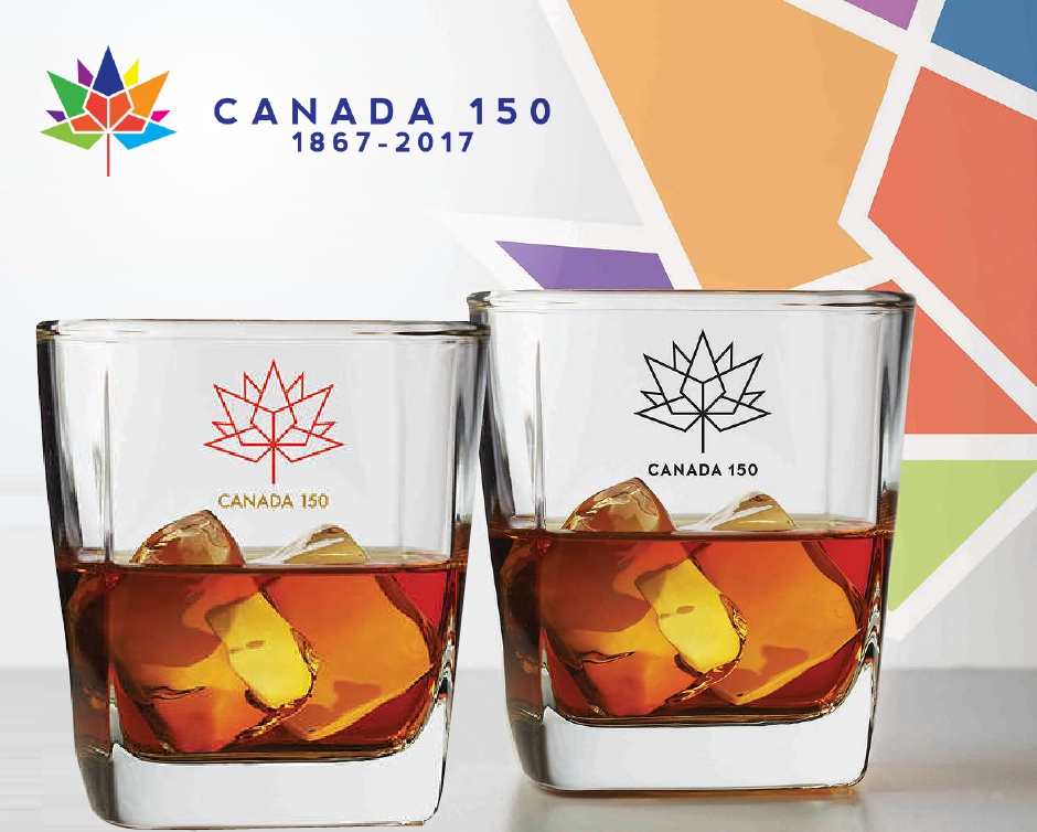 9 & Up for a Set of 2 Canada 150 Whiskey Glasses In Select Styles