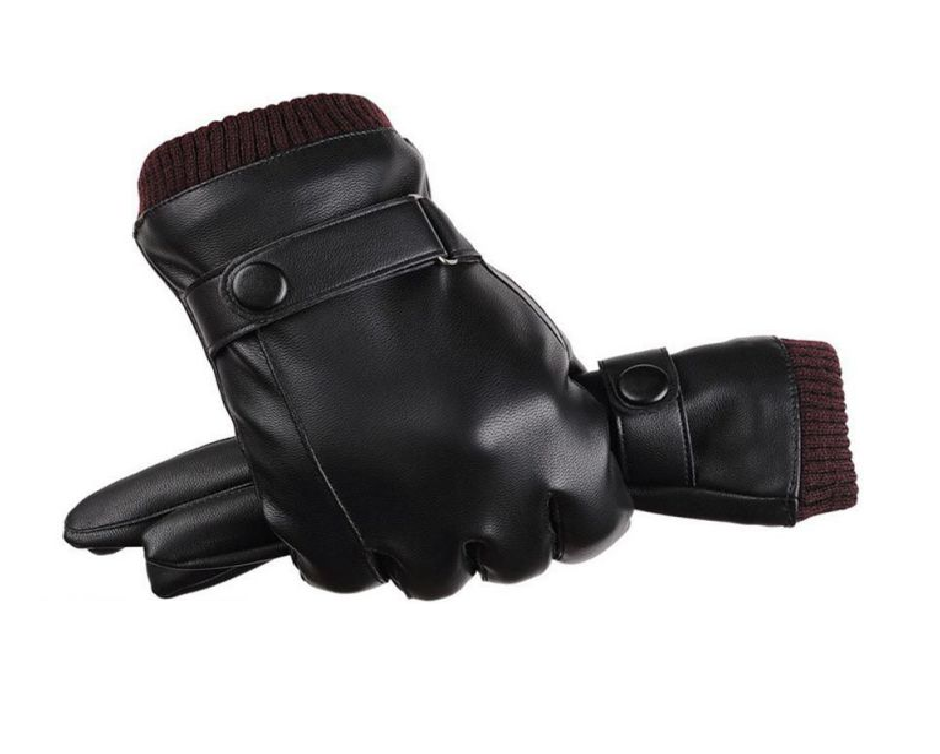 10 for a Pair of Men's Leather Touch Screen Gloves Buytopia