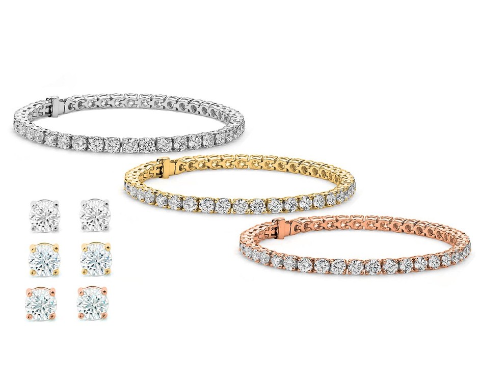 29 for Stud Earrings and Tennis Bracelet Set Made with Swarovski